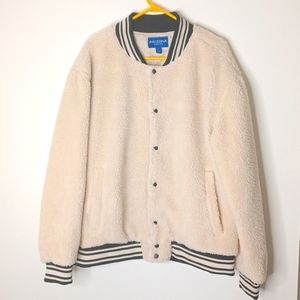 Arizona Jean Co. NWT Teddy Faux Fur Varsity Jacket - Cream - XL